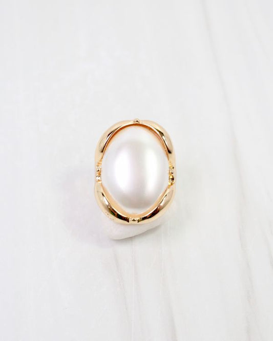 Dover Pearl Adjustable Ring Gold