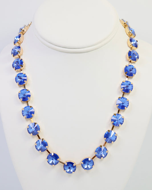 Roxanne Rhinestone Necklace Sapphire