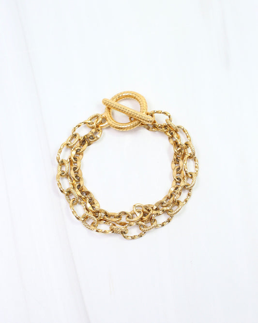 Kennon Double Strand Link Bracelet WP Gold
