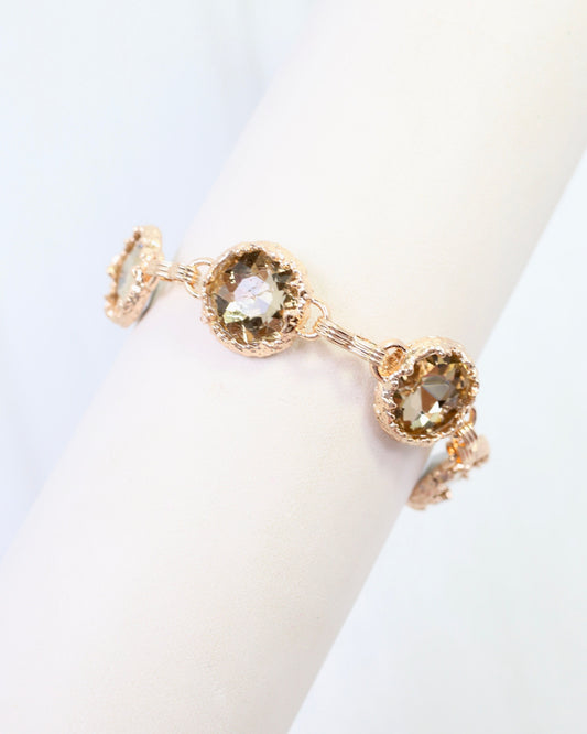Leah Crystal Link Bracelet Topaz