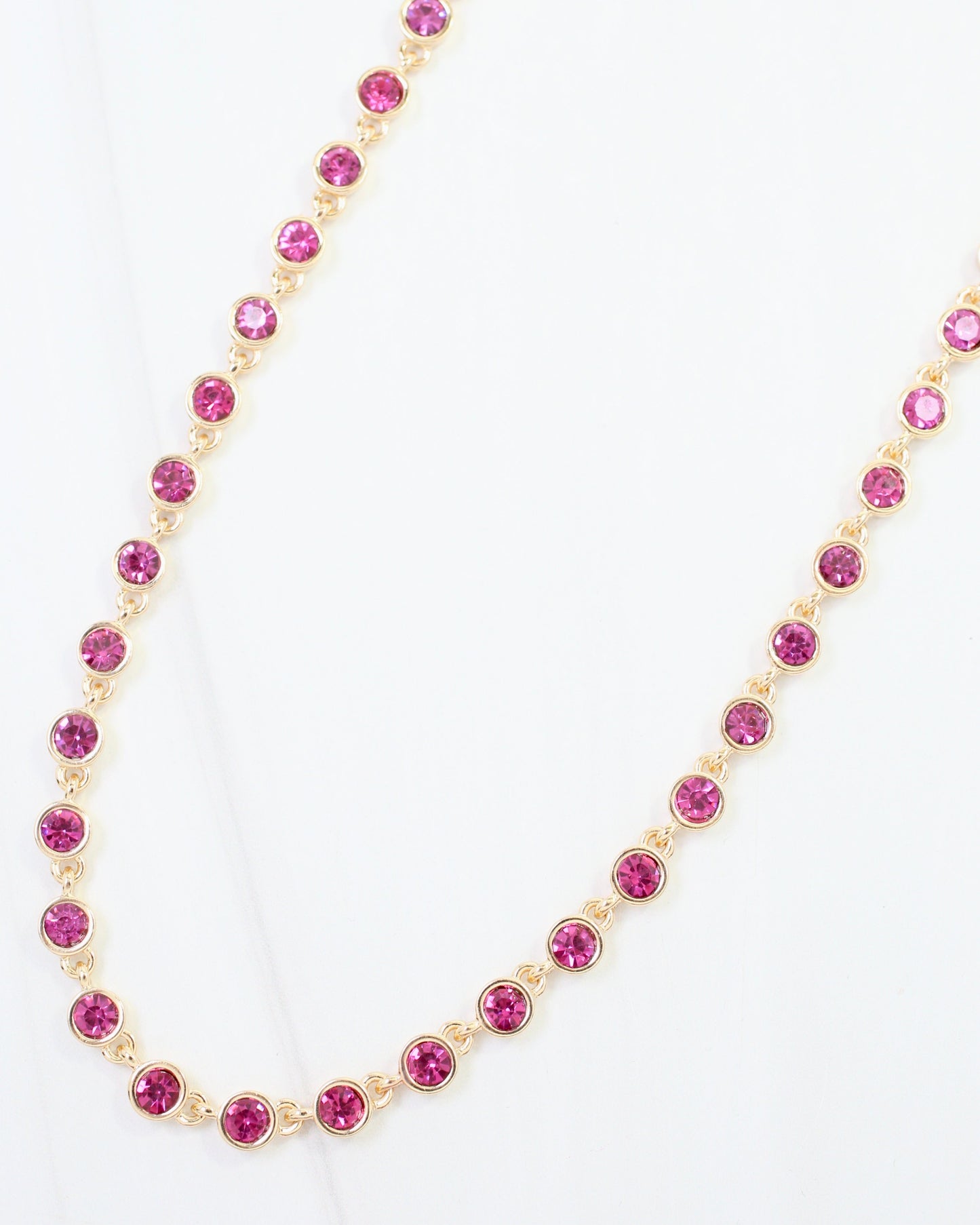 Castile Crystal Necklace Fuchsia