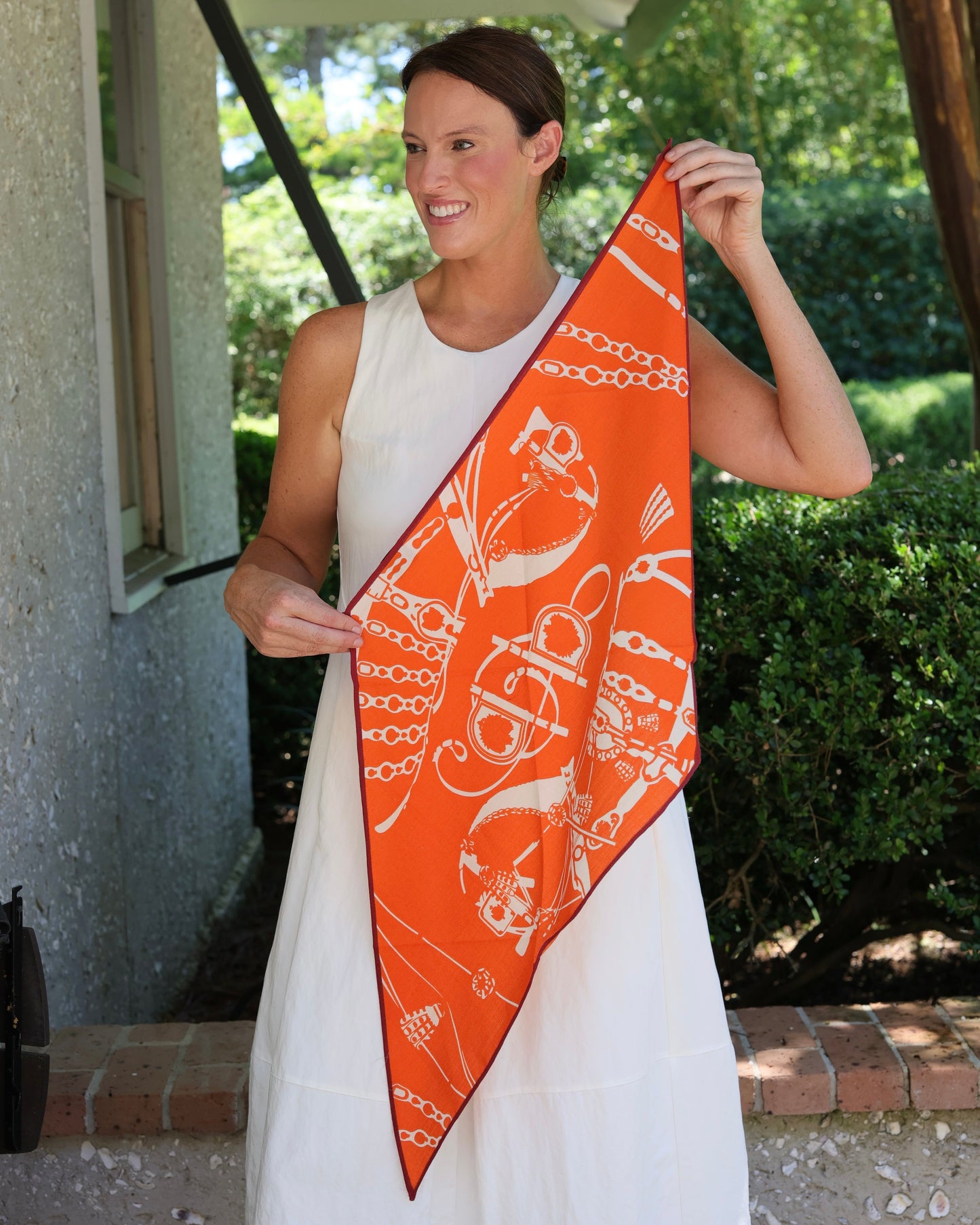Buckle Print Scarf Orange