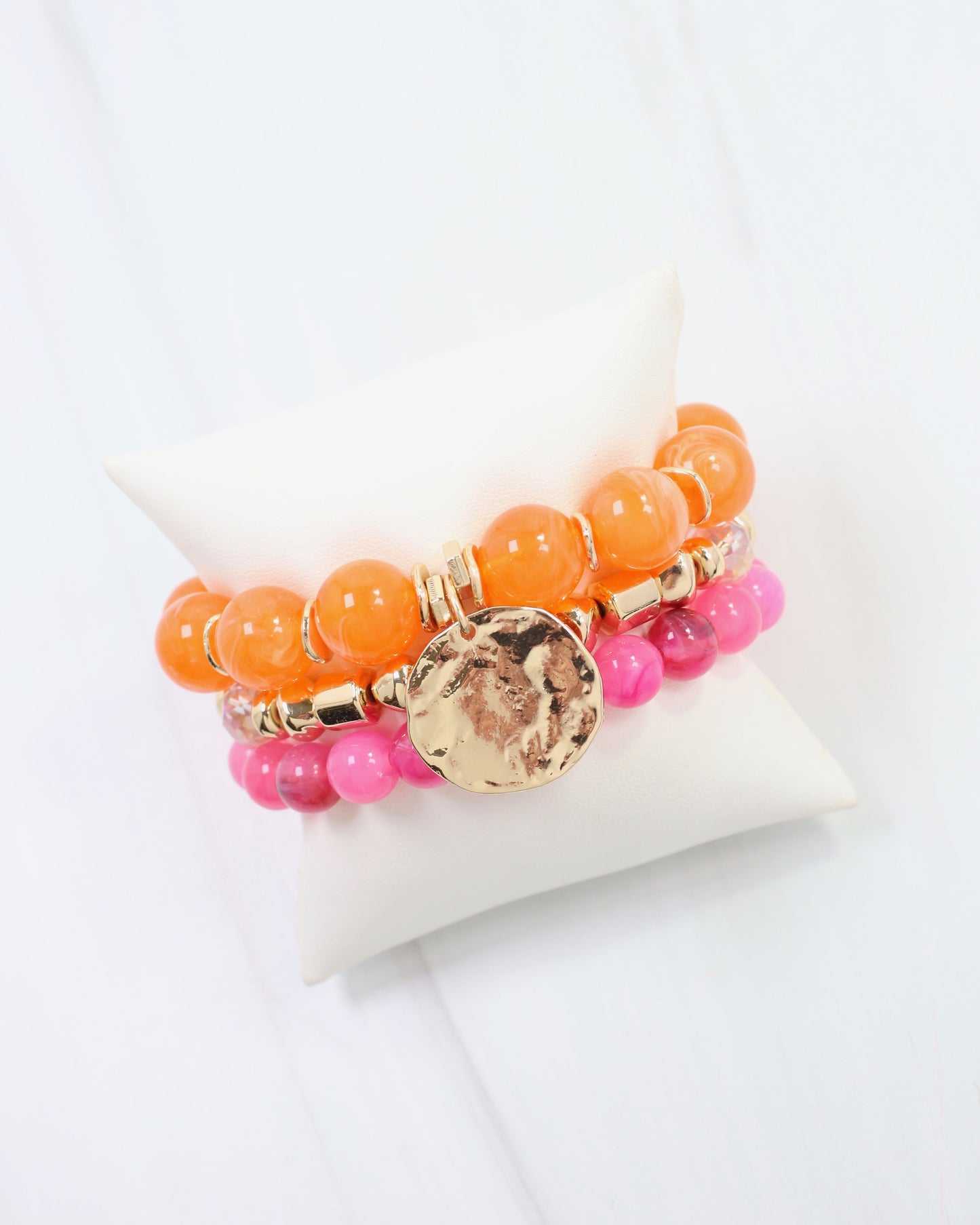Biloxi Beaded Bracelet Set Fuchsia