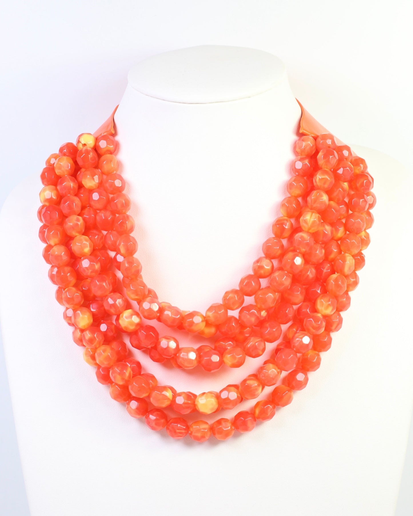 Cadence Multi Layered Beaded Necklace Orange
