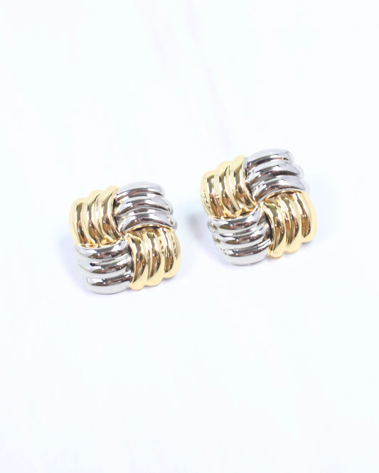 Maury Textured Post Earring Gold Silver