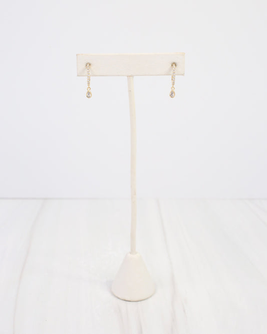 Miles City CZ Drop Hoop Earring WR Gold