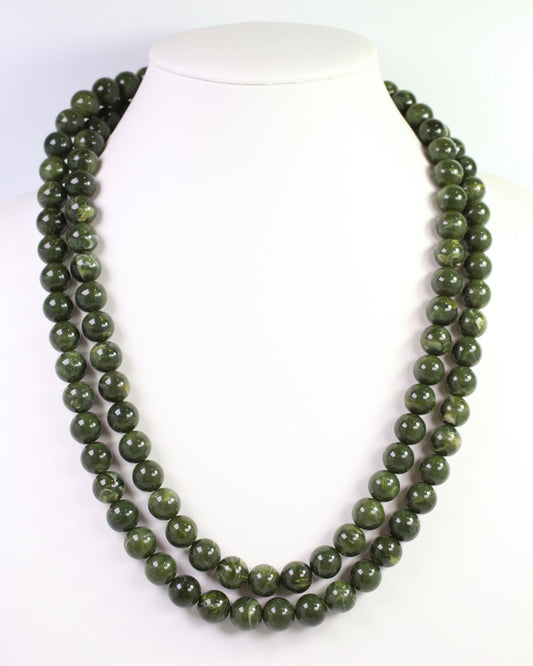 Lithgow Marble Beaded Layered Necklace Green