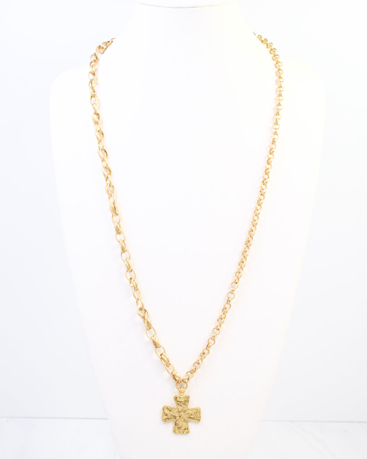 Cambridge Double Chain Cross Necklace WRVG