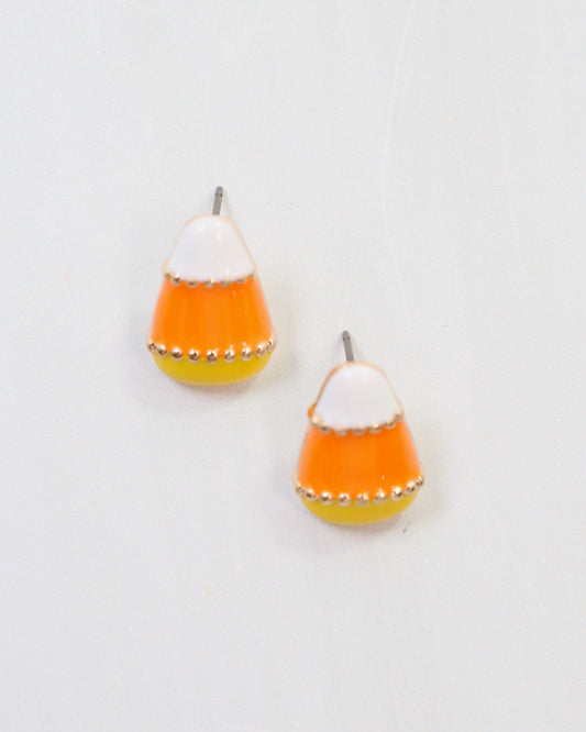 Wicked Candy Corn Stud Earring Orange
