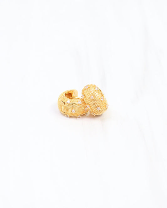 Essex Bold CZ Huggie  Earring WR Gold
