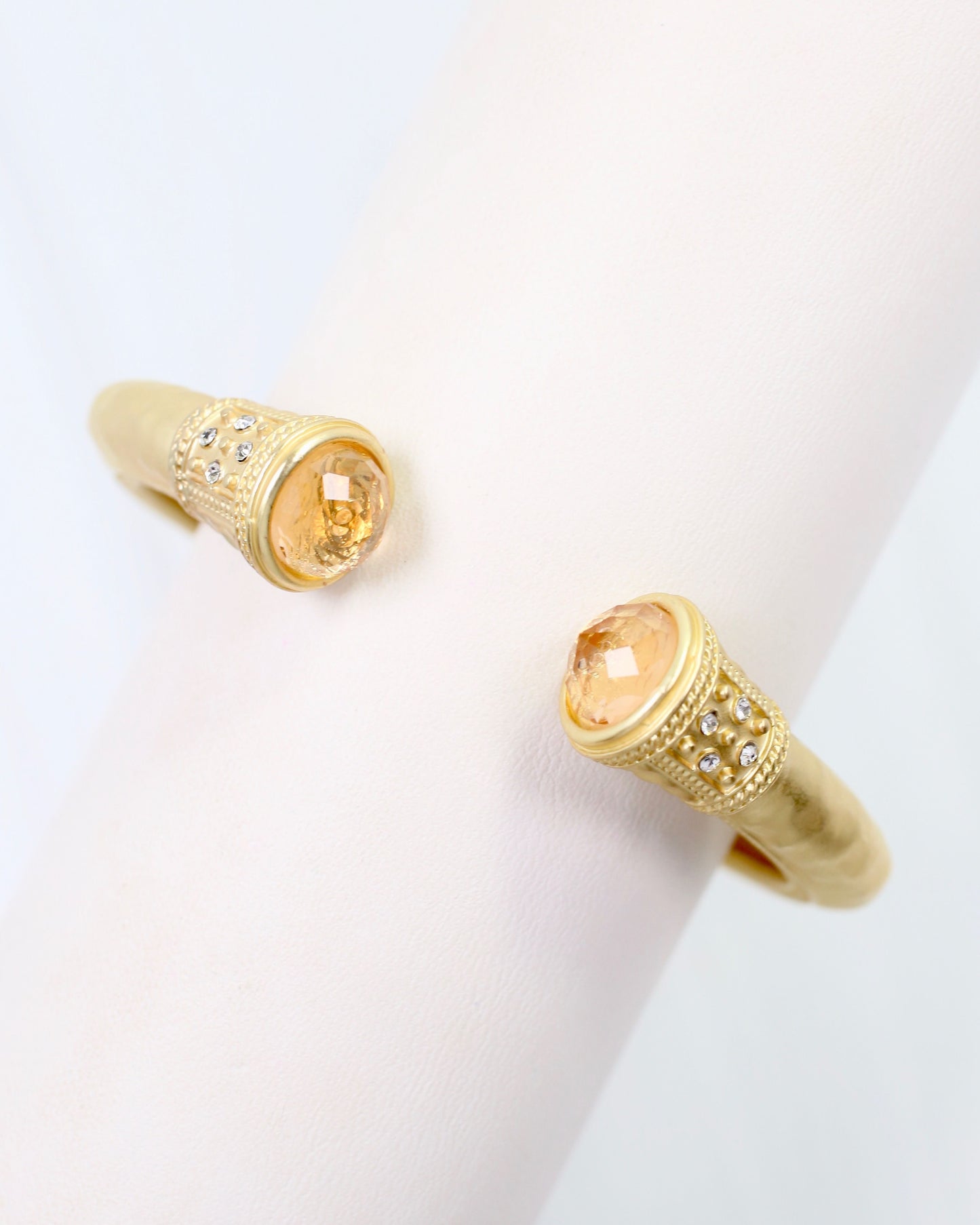 Colette Hammered Hinged Cuff Bracelet Champagne