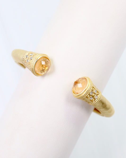 Colette Hammered Hinged Cuff Bracelet Champagne