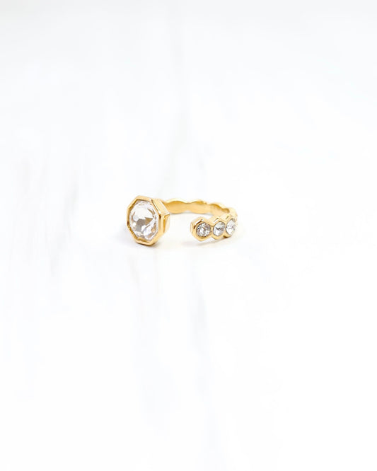 Rigell Rhinestone  Ring WP Clear
