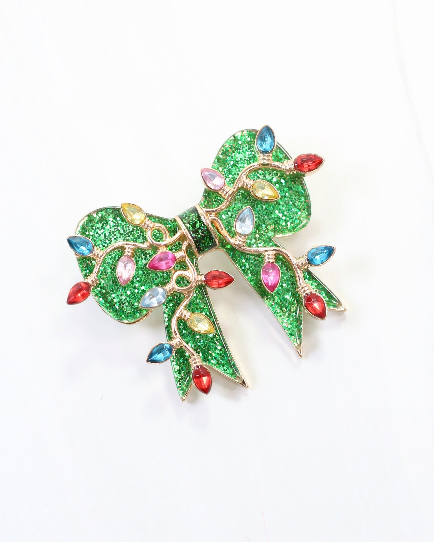 Bright and Merry Bow Brooch Green