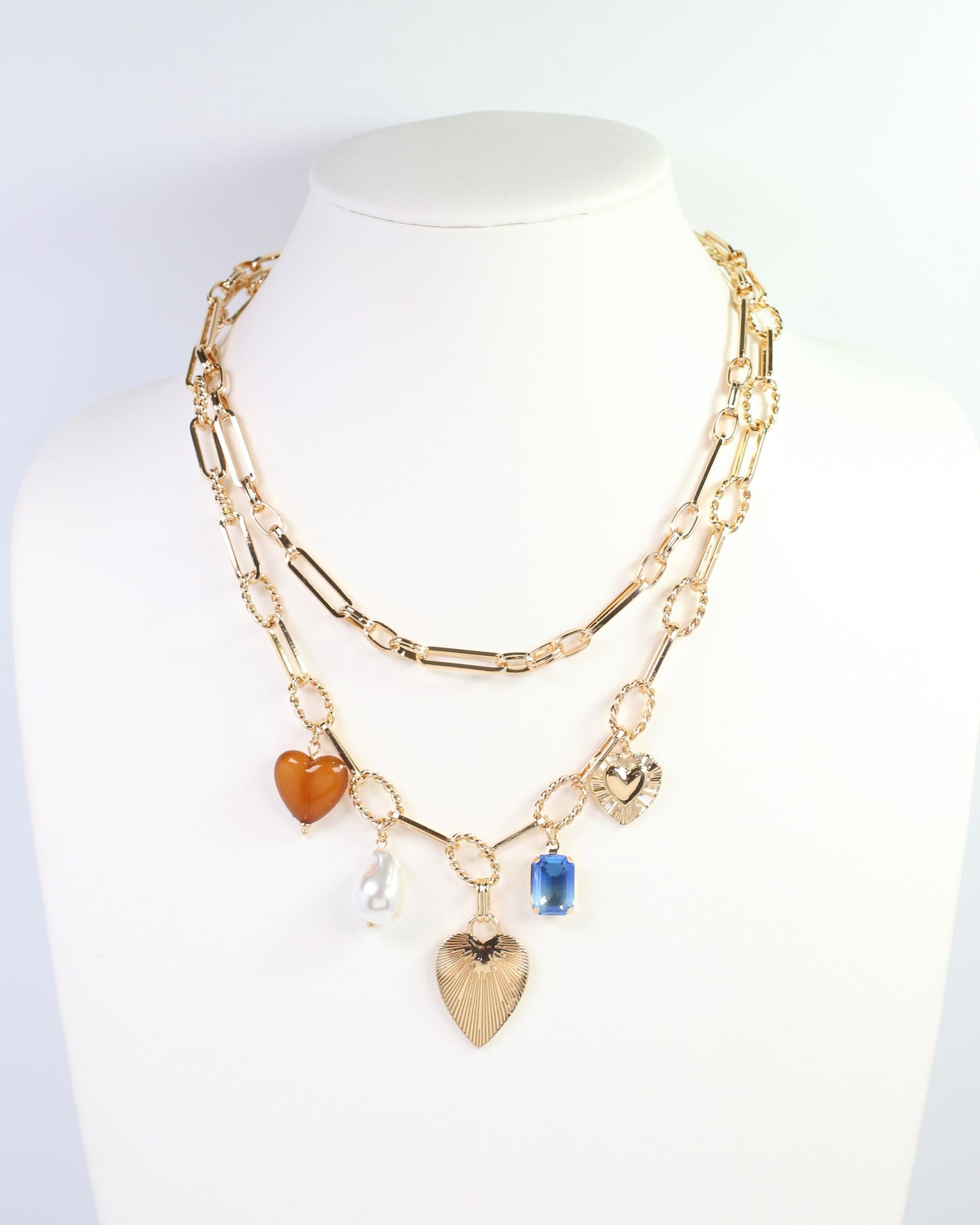 Annapolis Layered Charm Necklace Gold