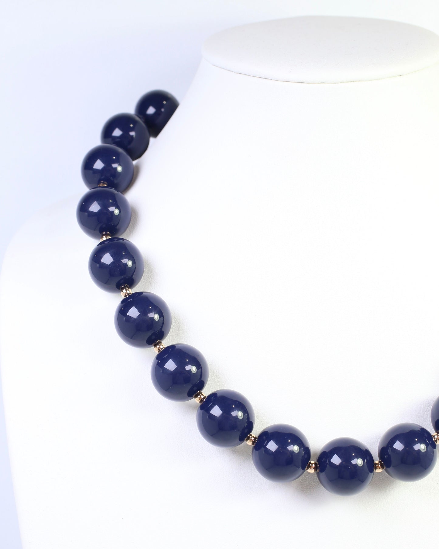 Megan Beaded Necklace Navy