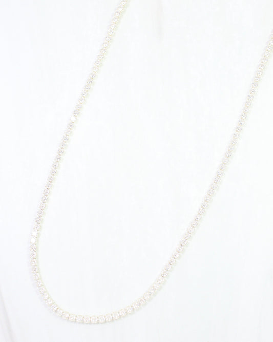 Luna Small CZ Tennis Necklace WR Silver