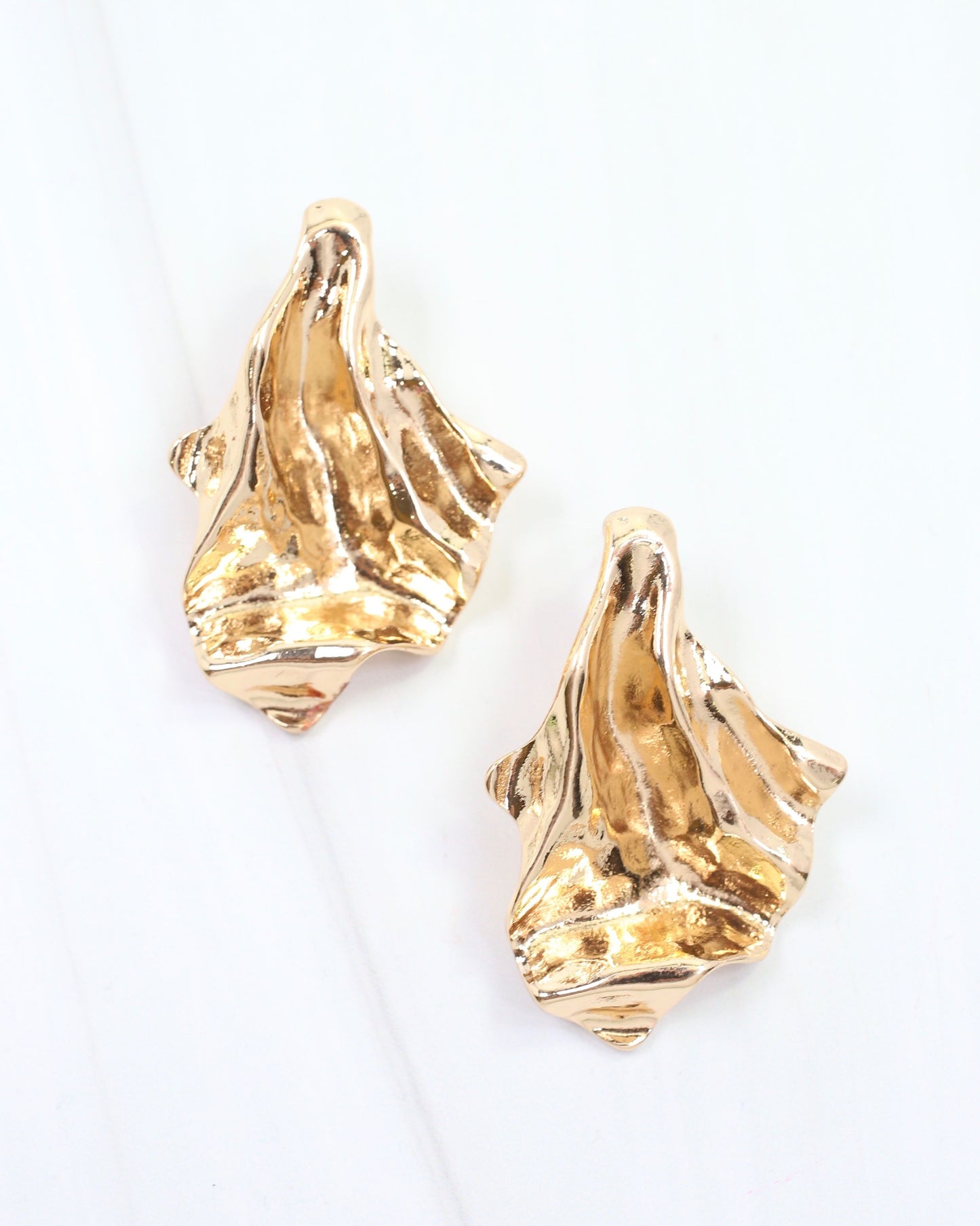Prato Textured Drop Earring Gold