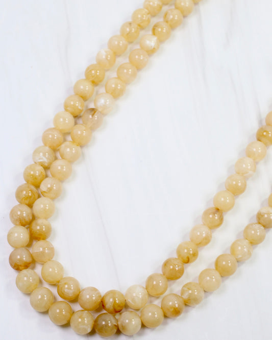 Lithgow Marble Beaded Layered Necklace Natural