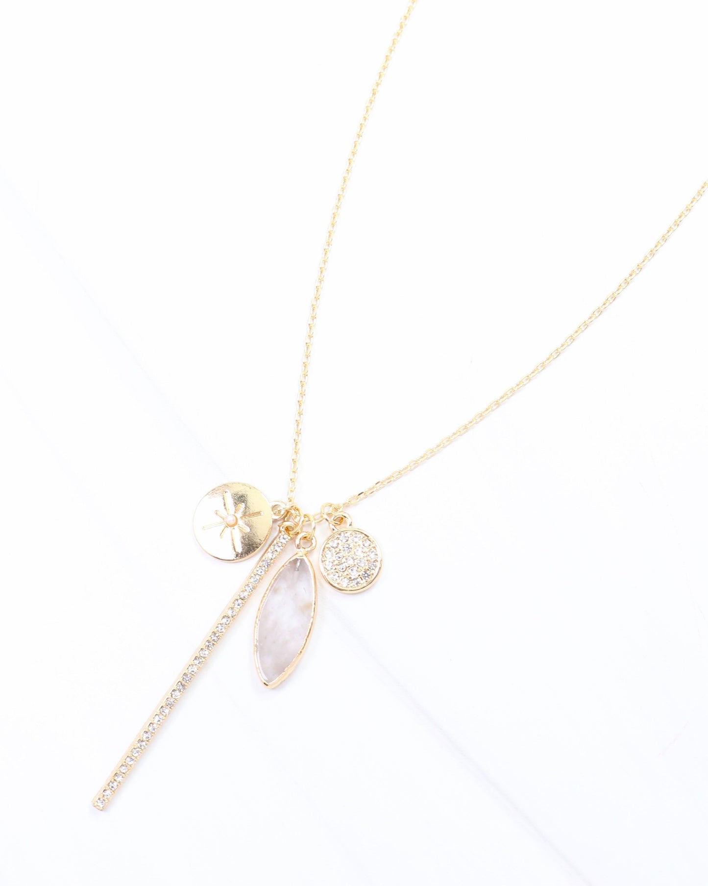 Maryland Long Charm Necklace Gold