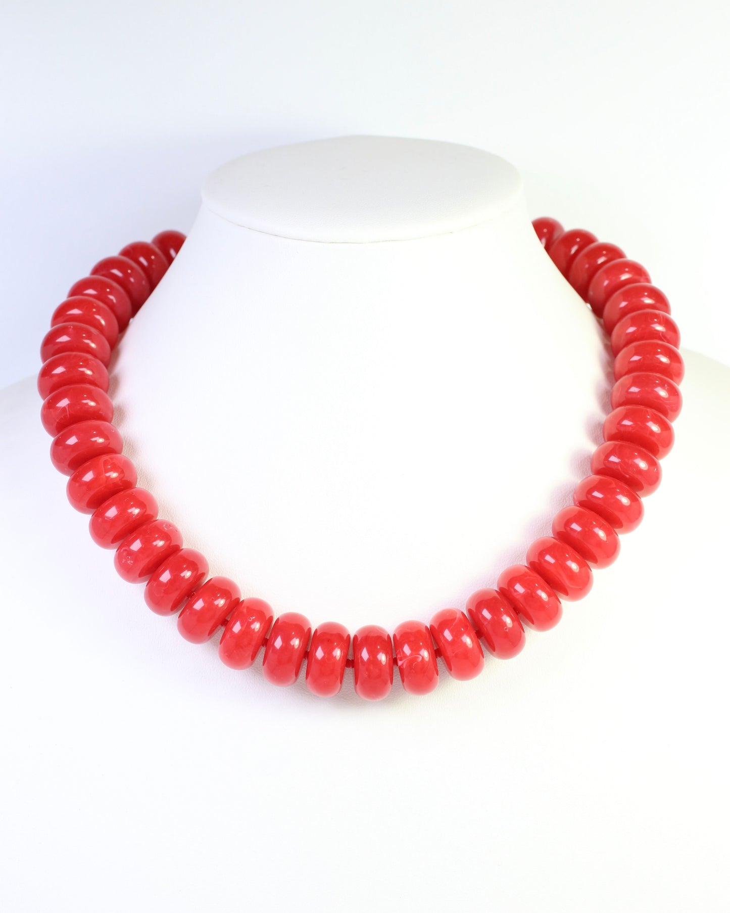 Pipestone Marble Beaded Necklace Red