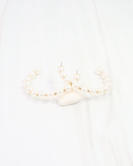 Moore Pearl Hoop Earring Gold