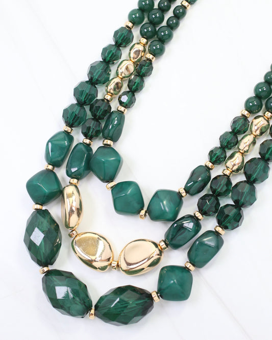 Adalee Beaded Necklace Green