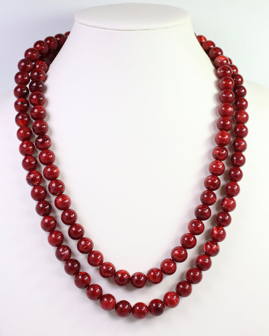 Lithgow Marble Beaded Layered Necklace Wine