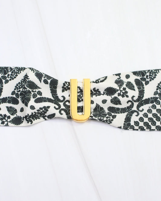 Arlett Initial Scarf Slide U Gold