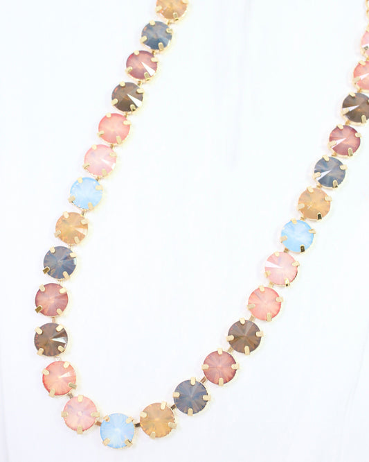 Harper Medium Rhinestone Necklace Earth Multi
