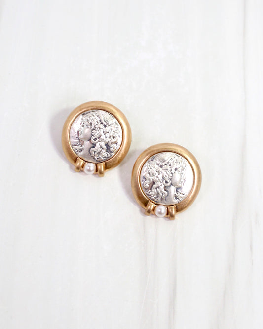 Gosford Coin Earring Worn Gold