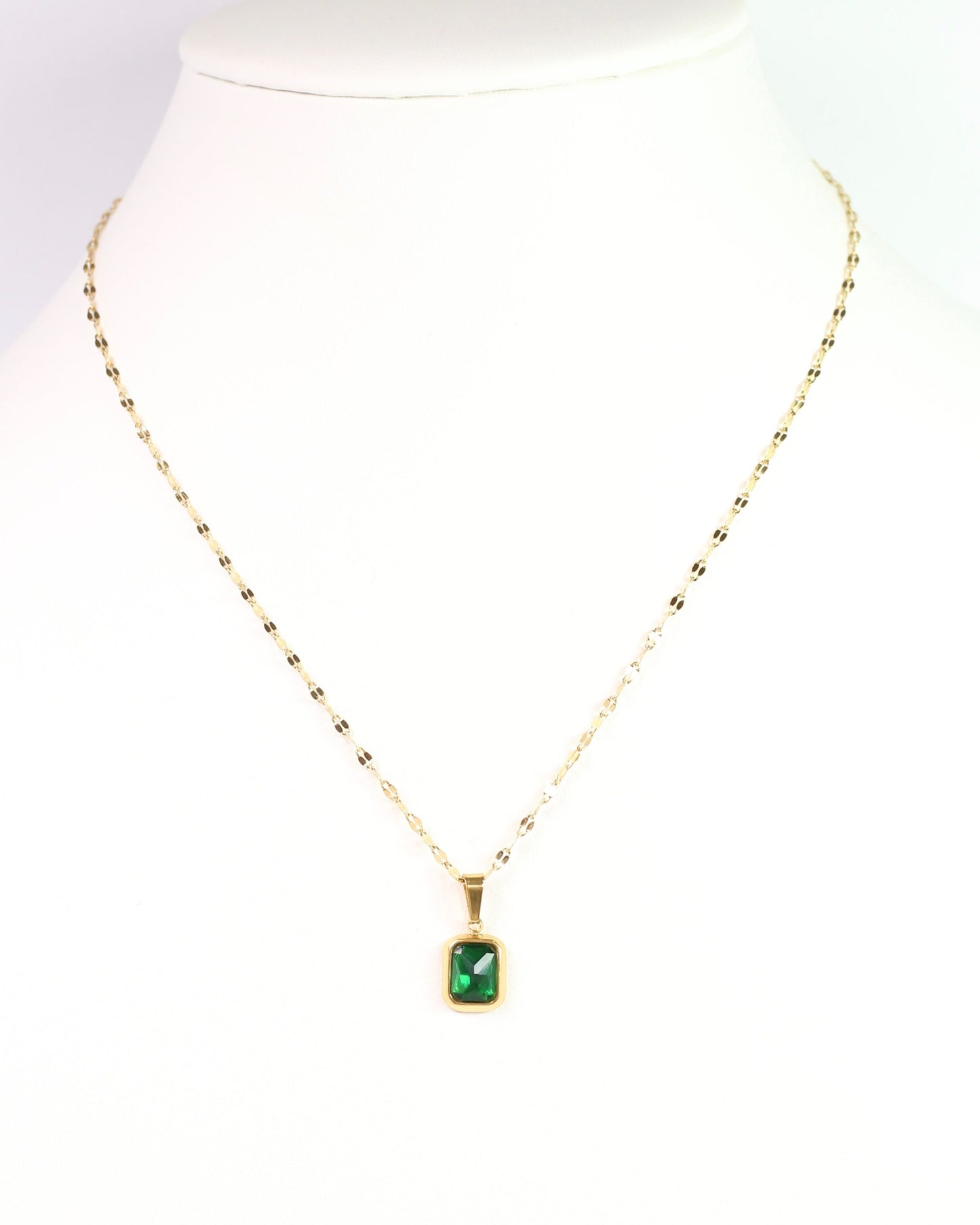 Dover Court Stone Necklace Emerald