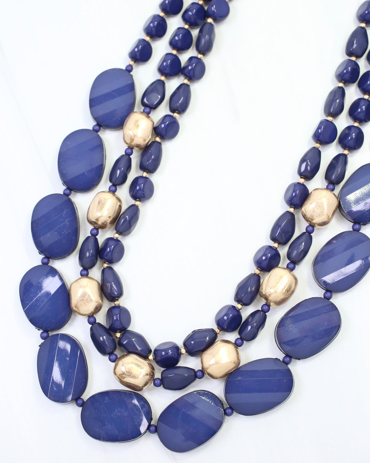 Adair Court Beaded Necklace Navy