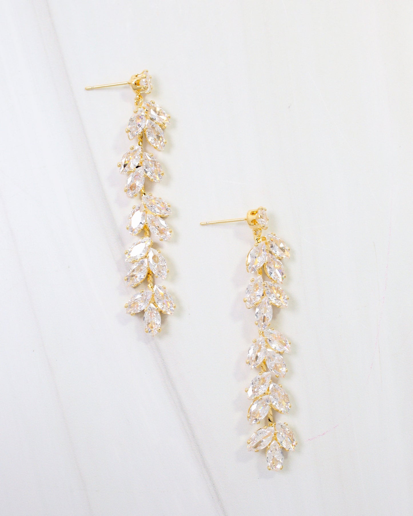 Santa Fe Crystal Dangle Earring WR Gold
