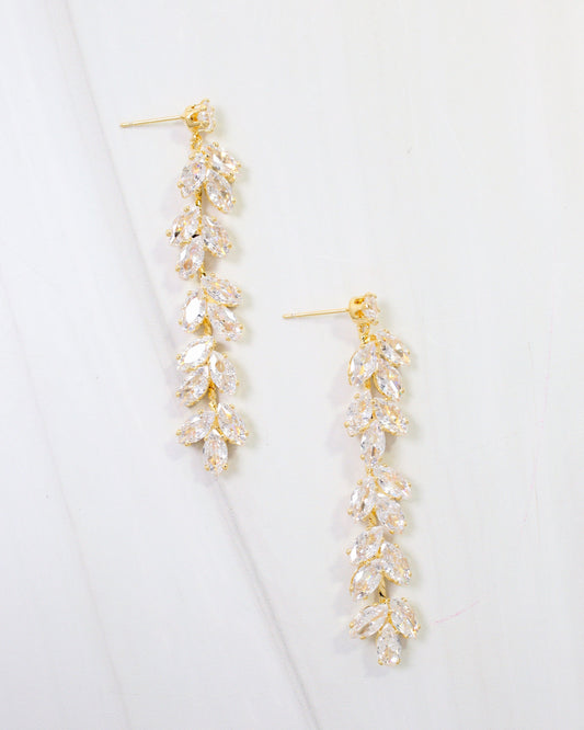 Santa Fe Crystal Dangle Earring WR Gold