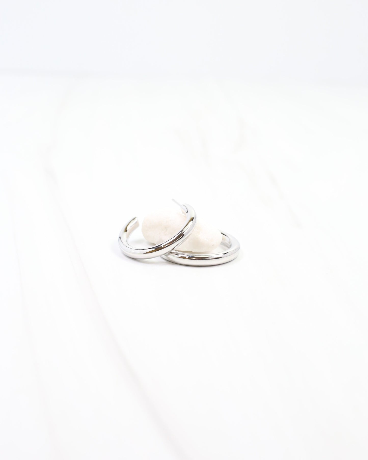 Castlebar Hoop Earring Shiny Silver