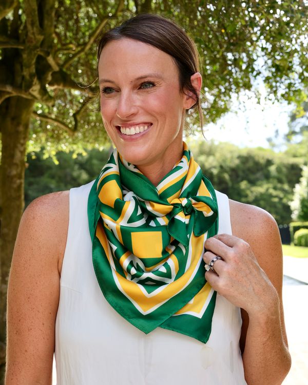 Barrett Tile Scarf Large Green Gold
