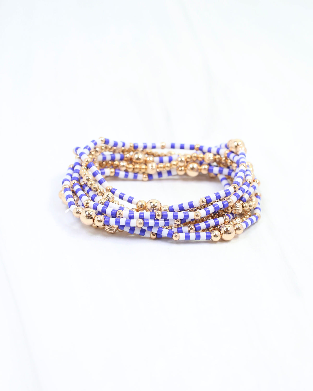 Renee Beaded Bracelet Set Blue White