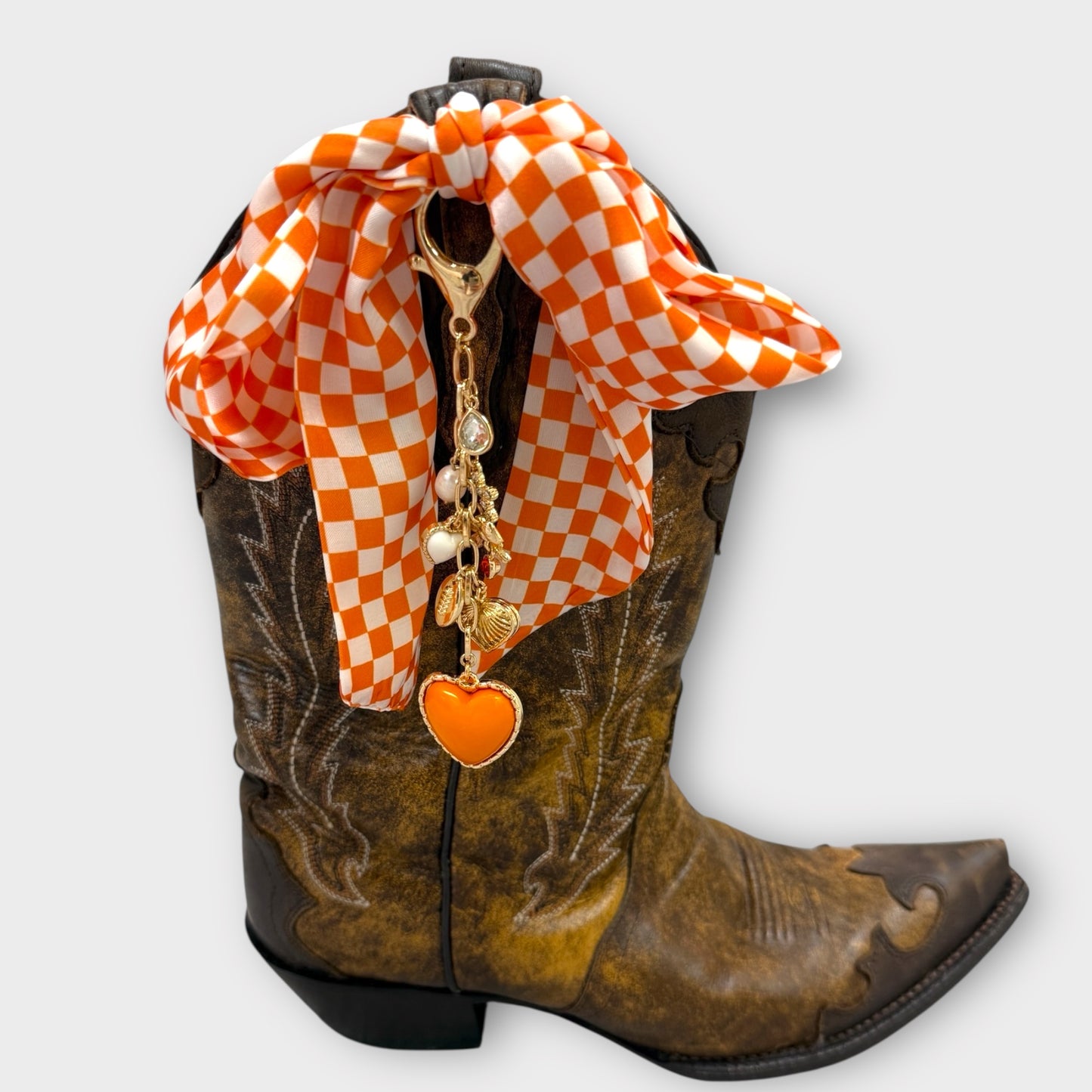 Boot Bundle Orange and White Check