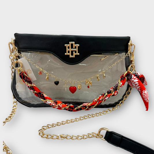 Red Black Floral Clear Bag Bundle