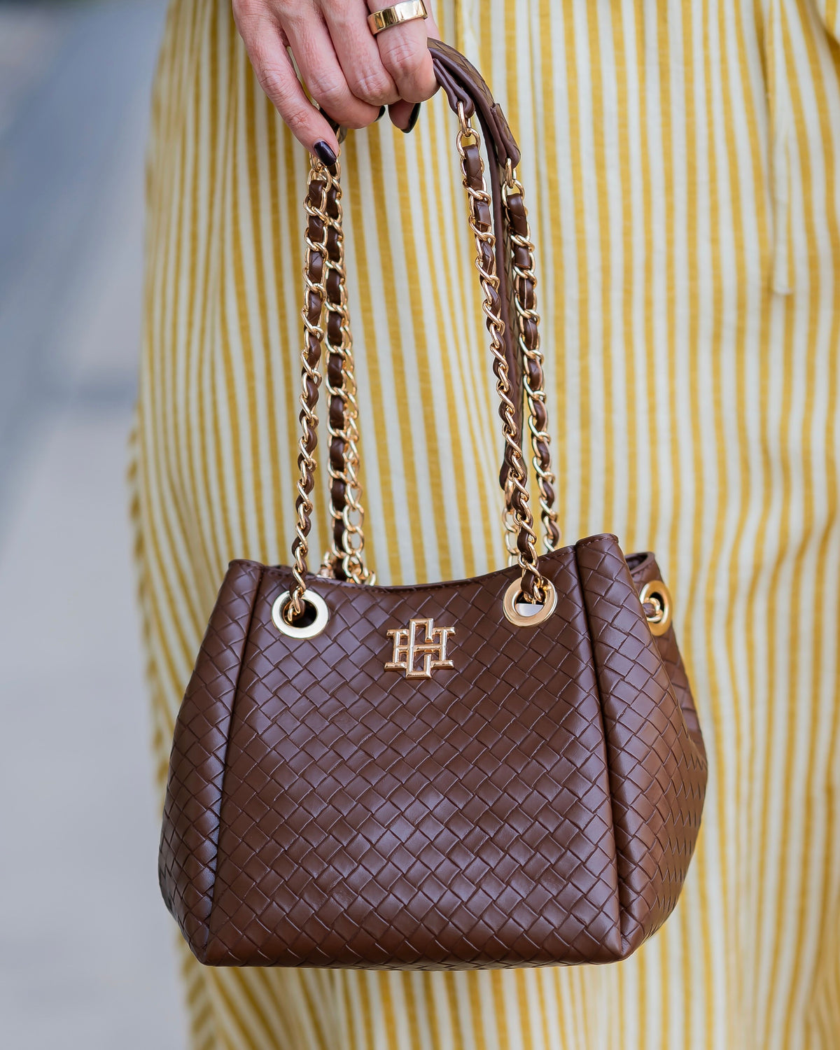 Lainey Mini Tote Woven Chocolate