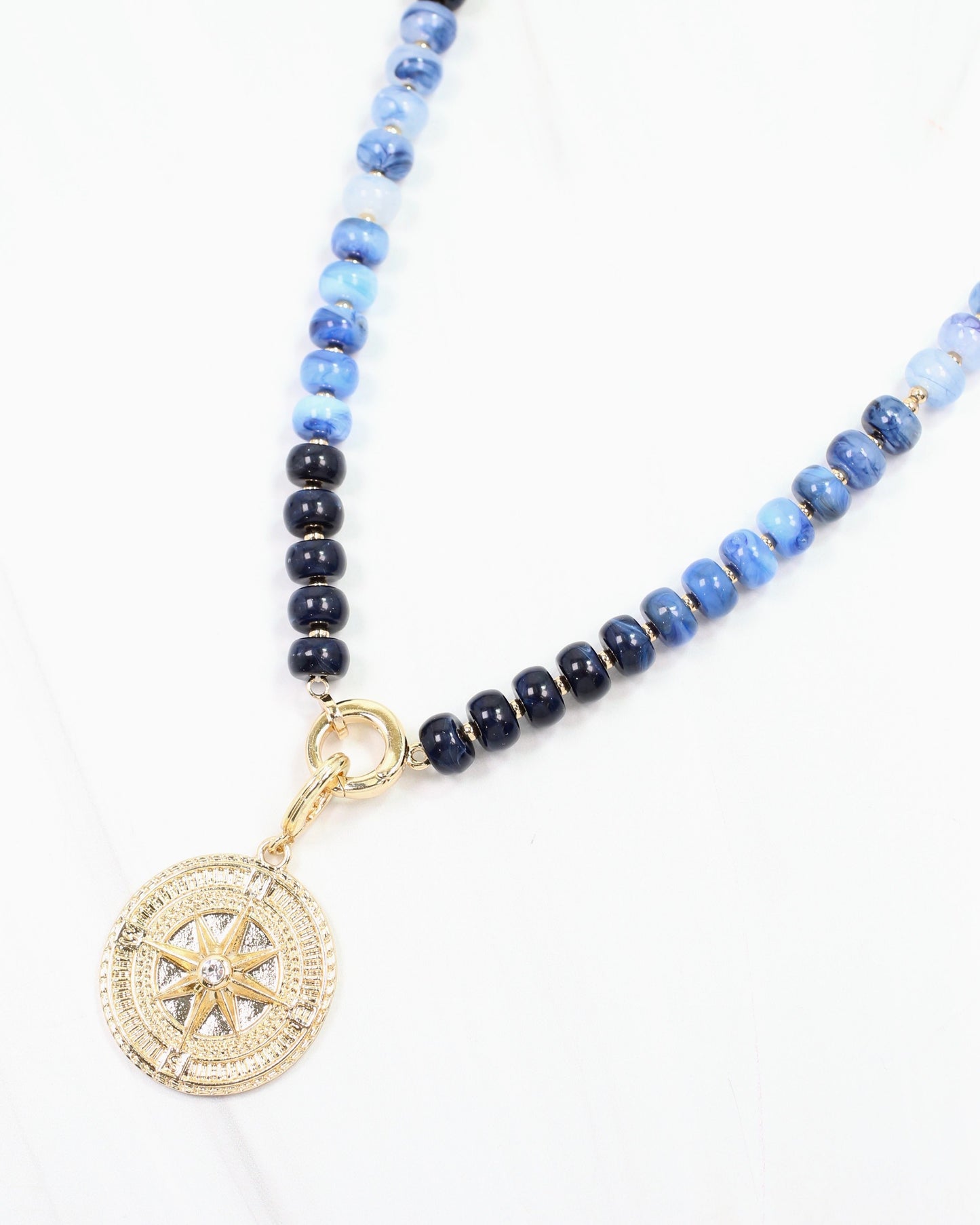 Collins Compass Charm Gold