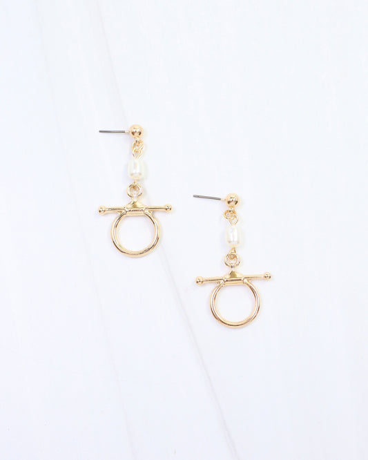 Maddie Horsebit Dangle Earring WR Gold