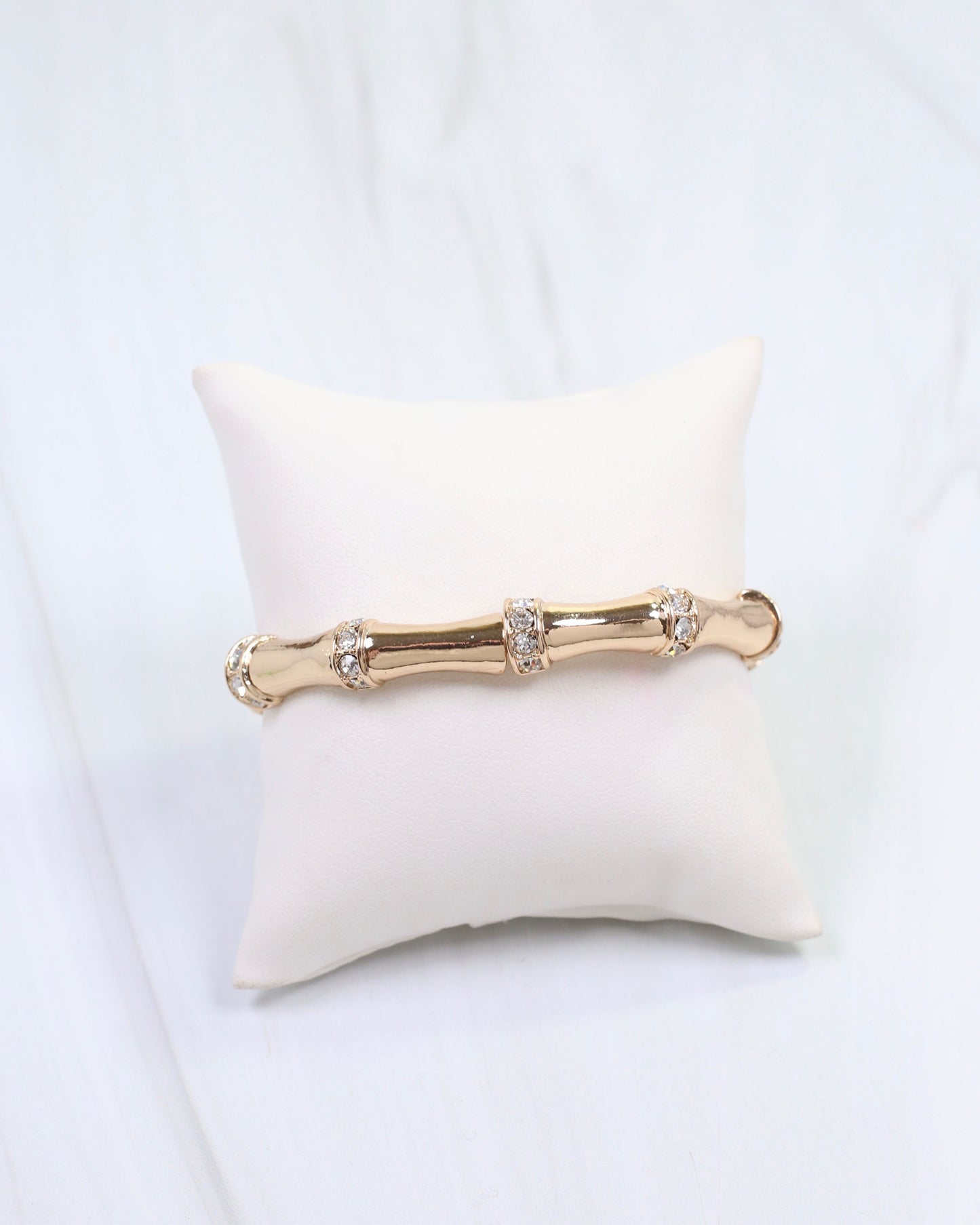 Erwin Stretch Bracelet with CZs Gold