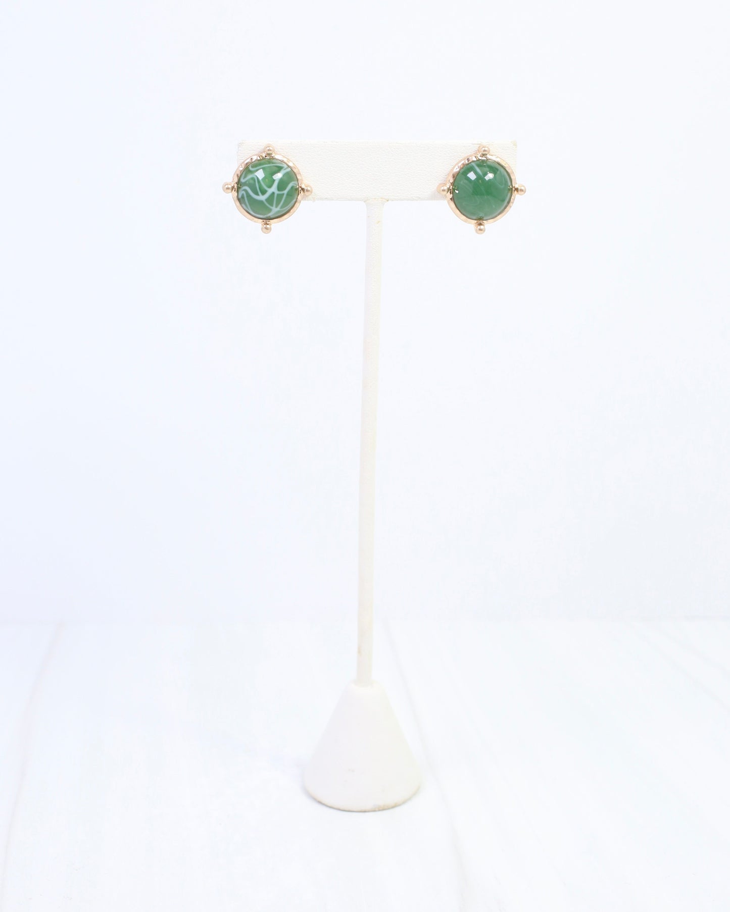 Florissant Round Post Earring Green