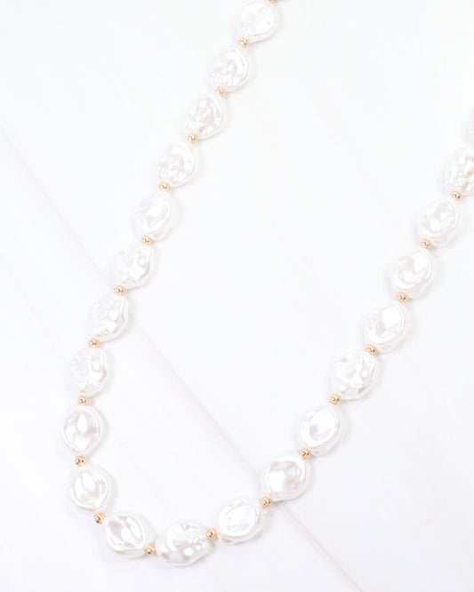 Pesaro Pearl Beaded Necklace Cream