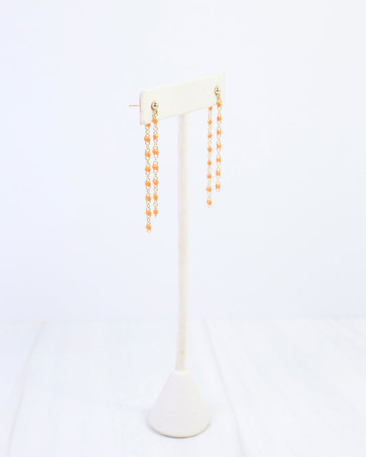 LuLu Chain Drop Earring Orange
