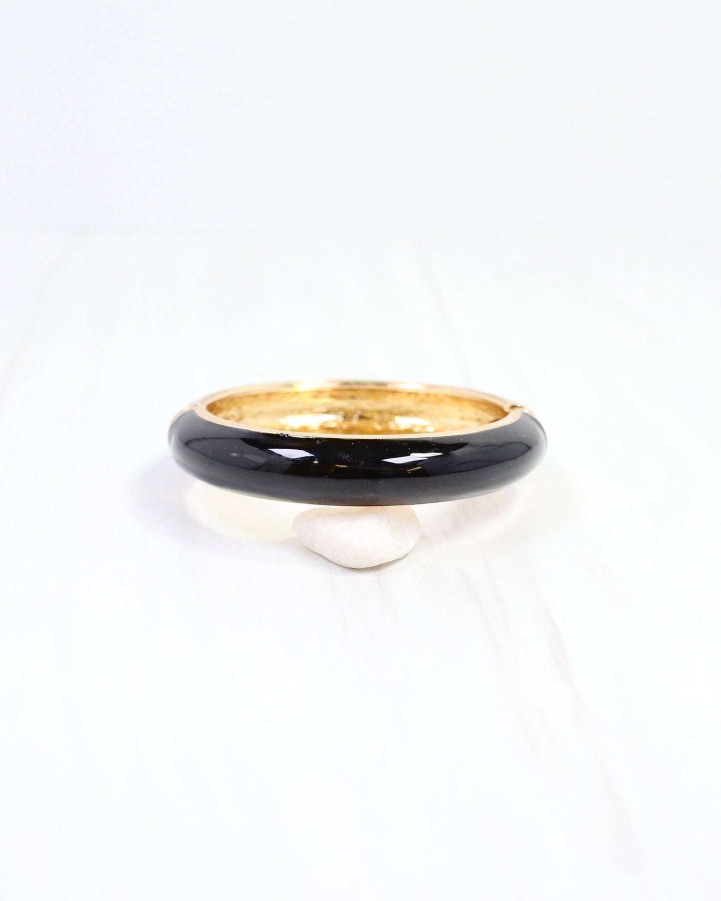 Jana Hinged Bangle Bracelet Black