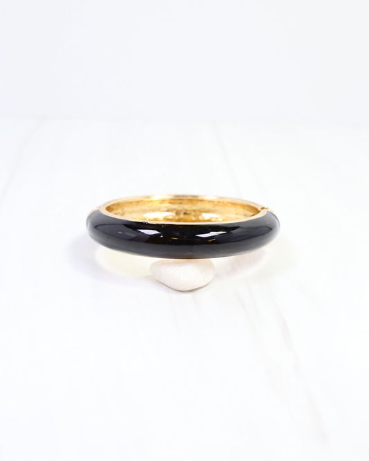 Jana Hinged Bangle Bracelet Black