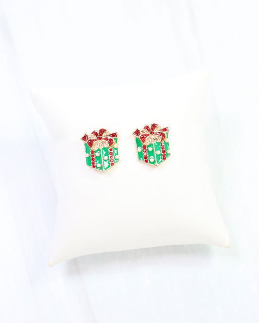 Pretty Present Stud Earring Green